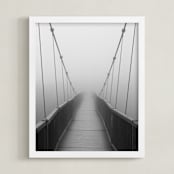 "Mile High Bridge" - Art Print in Misty grey by Julie Blackwood - Framed