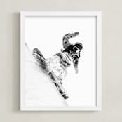 "Sochi Shreddin'" - Art Print in Black and White by Mark Kirby - Framed