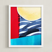"Sun Prize" - Art Print in Sunrise Red by Kara Kramer - Framed