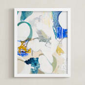 "Papers No. 26.1" - Art Print in Vivid blue by Erin McCluskey Wheeler - Framed