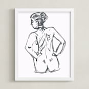 "Elegancia" - Art Print in silver grey by Miranda Mol - Framed