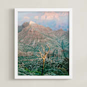 "Grand Canyon Tree" - Art Print in Forest Green by Anna Western - Framed