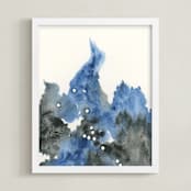 "Taurus Constellation" - Art Print in Sapphire Blue by Emily Magone - Framed