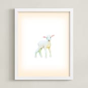 "Baby Lamb" - Art Print in Soft Cream by hadley hutton - Framed