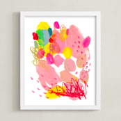 "Just for the Fun of it!" - Art Print in Cotton Candy Pink by Jennifer McCully - Framed