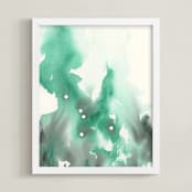 "Cancer Constellation" - Art Print in Emerald Green by Emily Magone - Framed