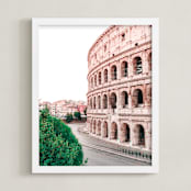 "The Coloseum" - Art Print in Blush Pink by Heather Loriece - Framed