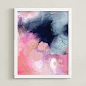"City Blooms" - Art Print in Pop of Pink by Britt Mills - Framed
