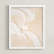 "Her Falling Petals" - Art Print in Cream by Sarah Lund - Framed