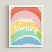 "Good Morning Rainbow" - Art Print in Rainbow by Francesca Iannaccone - Framed