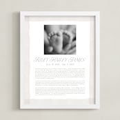 "Brush Stroke Obituary Print" - Custom Print in White by Jackie Crawford - Framed