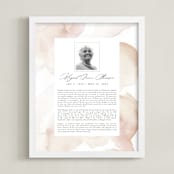 "Flow Obituary Print" - Custom Print in Blush by Creo Study - Framed
