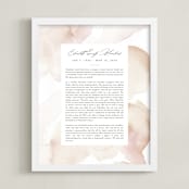 "Flow Non-Photo Obituary Print" - Custom Print in Blush by Creo Study - Framed