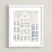 "skyscraper" - Art Print in White by Susanne Kasielke - Framed