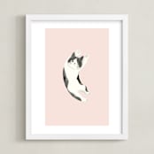 "Feline" - Art Print in Blush by Vivian Yiwing - Framed