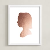 "Custom Silhouette Foil Art" - Custom Foil Print in Rose Gold by Minted - Framed