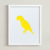 "Pet Silhouette: Custom Letterpress Print " - Custom Letterpress Print in Neon Yellow by Minted - Framed