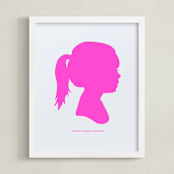 "Custom Silhouette Letterpress Art" - Custom Letterpress Print in Neon Pink by Minted - Framed