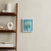 "Daisies in aqua" - Art Print in Capri Blue by Aralyn Griesbach - In a Room