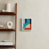 "Red Sun" - Art Print in Turquoise by Jennifer Morehead - In a Room