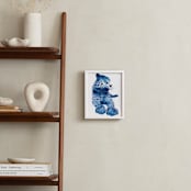 "Lovely Leopard" - Art Print in Bright Blue by Kelsey McNatt - In a Room