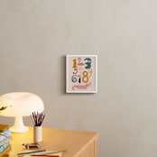 "Safari Friends Numerals" - Personalized Art Print in Flamingo by Jenna Holcomb - In a Room