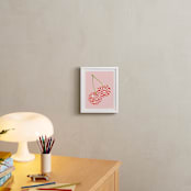 "Checkerboard Cherries" - Art Print in Pastel Pink by Luci Power - In a Room