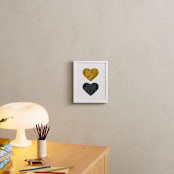 "Wood Grain Hearts" - Art Print in Amber by Max and Bunny - In a Room