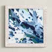 "Verdant Ocean" - Art Print in Sea Blue by Katie Craig - Framed