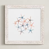 "Seastars" - Art Print in Coral by Mia Posada - Framed