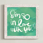 "So in Love" - Art Print in Avocado Green by Stacy Kron - Framed