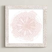 "Graphite Kaleidoscope" - Art Print in Blush by Lorent and Leif - Framed