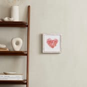"Watercolor Bubble Hearts" - Art Print in Rose by Belia Simm - In a Room