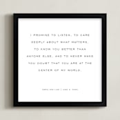 "Your Vows: Square Orientation Custom Print " - Custom Print in Deep Gray by Minted - Framed
