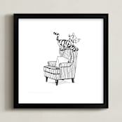 "Tigger Lounging | Winnie The Pooh" - Art Print in White by Stefanie Lane - Framed