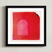 "Taking Shape" - Art Print in Apple by Kamala Nahas - Framed