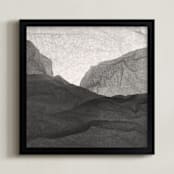 "Paper Napkin Panorama I" - Art Print in Charcoal by Shannon Kohn - Framed