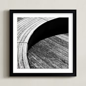 "Curve Bench Geometric I" - Art Print in tonal grey by Van Tsao - Framed