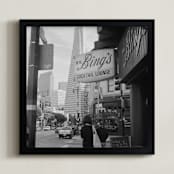 "Mr Bings Cocktail Lounge" - Art Print in Black by Austin Warnock - Framed