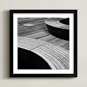 "Curve Bench Geometric II" - Art Print in tonal grey by Van Tsao - Framed
