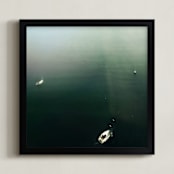 "Boating" - Art Print in ocean green by Giulia Doyle - Framed