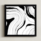 "Story Lines" - Art Print in India Ink by Hannah Lipking - Framed