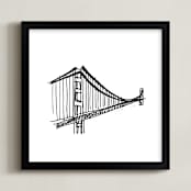 "Gracious Golden Gate Bridge" - Art Print in Black and White by Phrosné Barwood - Framed
