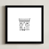 "The Arc de Triomphe Paris" - Art Print in Black and White by Phrosné Barwood - Framed