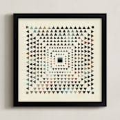 "Angled Rays" - Art Print in Sand by Jennifer Morehead - Framed