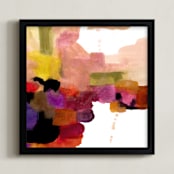 "A Ledge" - Art Print in Peachy Pink by Mande Calhoun - Framed