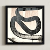 "Simple Inked Series Four" - Art Print in Black and White by Angela Simeone - Framed