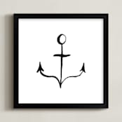 "Anchor in Ink" - Art Print in Black by Two if by Sea Studios - Framed