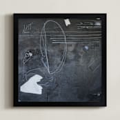 "It's Never Just Black and White" - Art Print in Blue Grey by Jan McCarthy - Framed