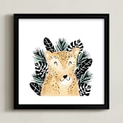"Little Lion Cub" - Art Print in Mint by Jackie Crawford - Framed